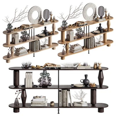 Shelf with decor VAZOO 2 regal - 3 long shelves — Ver 7