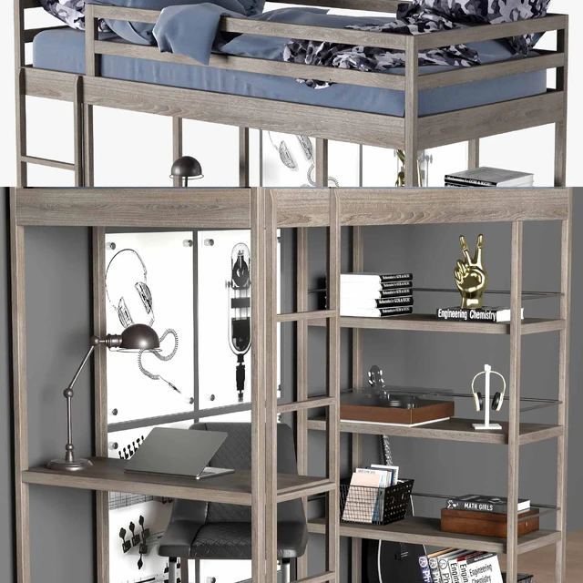 KIERAN STUDY LOFT BED — Скачать