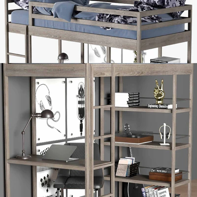 KIERAN STUDY LOFT BED — Вид 3