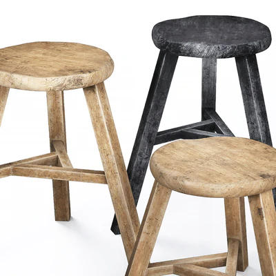 Wooden Accent Stool 01 — Ver 5