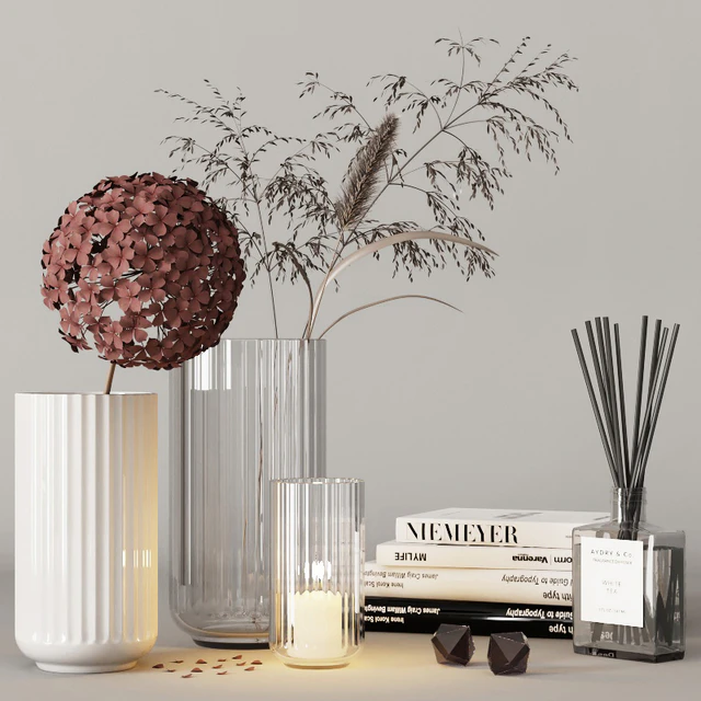 decorative set with hydrangea and field plants 08 — Скачать
