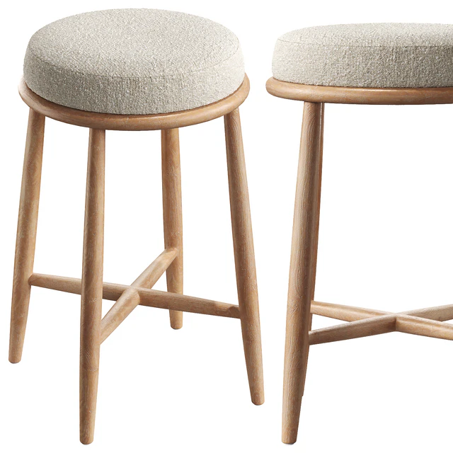 Hobbs Cerused Natural Oak Wood Counter Stool — Скачать