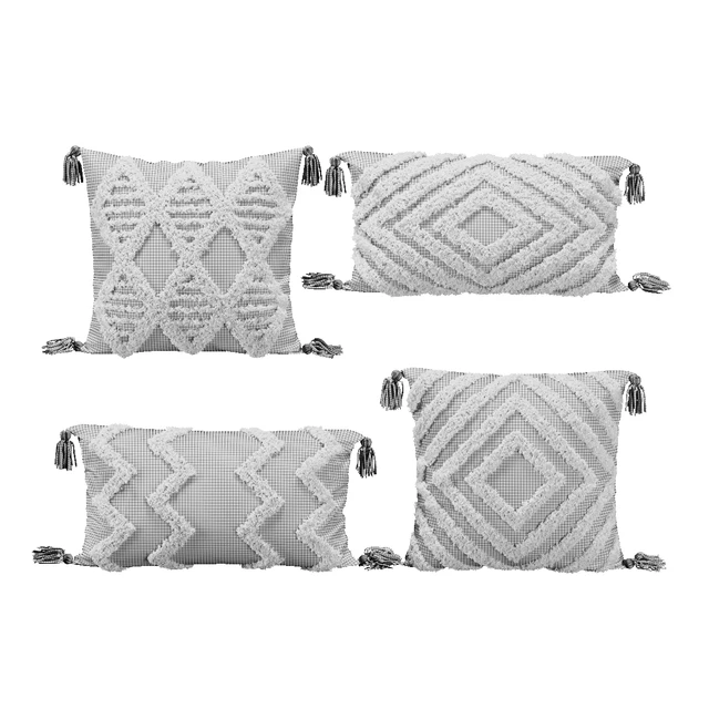 Pillows with fur geometric patterns — Descargar