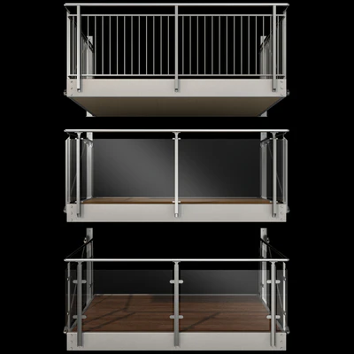 Metal balcony (3 types of console balconies) — Ver 4
