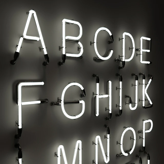 Неоновые буквы, Neon Type Font 2 — Скачать