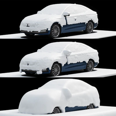 snow covered cars in the parking lot — Ver 1