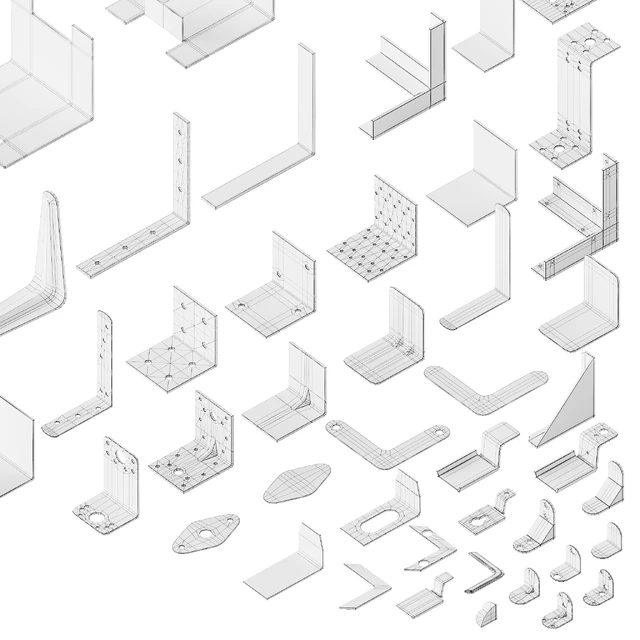 Set of metal corners, brackets and fasteners — Descargar