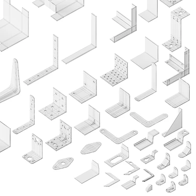 Set of metal corners, brackets and fasteners — Ver 4