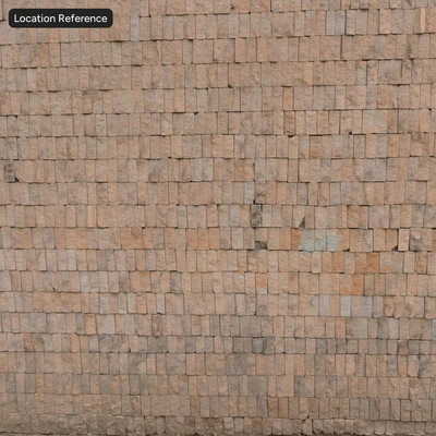 stacked split face stone block wall texture sandy — View 5