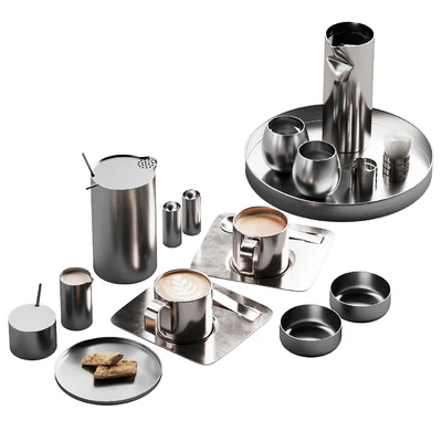 407 eat and drinks decor set 06 metal coffee and water kit for cafe — Ver 7