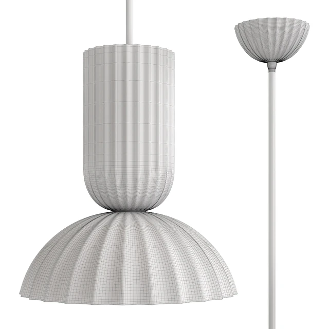 Jeanne Fluted White Porcelain Dome Pendant — Скачать