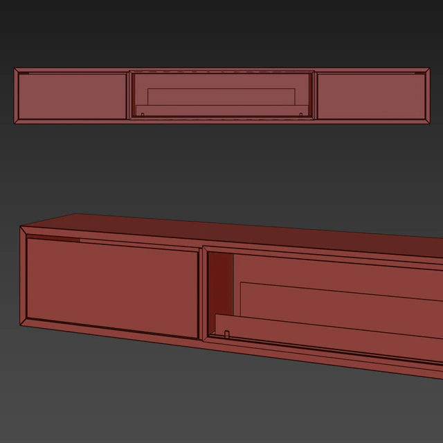 TV cabinet with built-in bio fireplace — Descargar