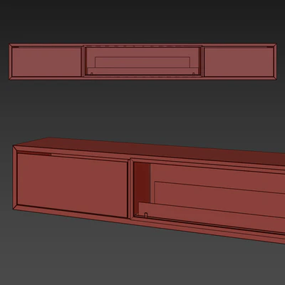 TV cabinet with built-in bio fireplace — Ver 2