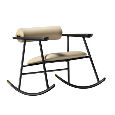 loulou rock rocking chair beige leather by gallottiradice — Скачать