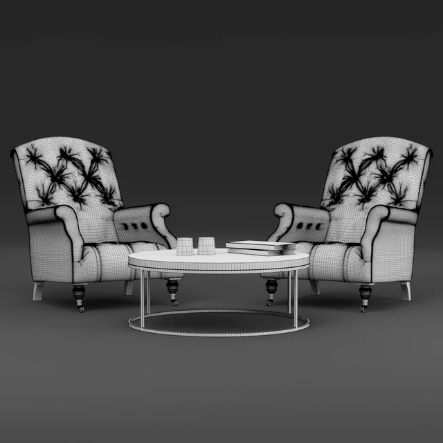 Restoration Hardware / Diplomat Leather Club Chair & Nicholas Oak Round Coffee Table — Скачать