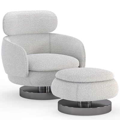 Armchair with ottoman from the Minotti factory Vivienne series — Ver 1