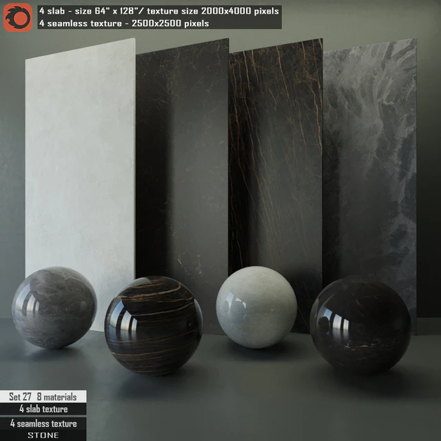 Stone slab & Seamless texture Set 27 — Скачать