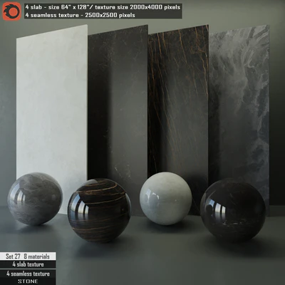 Stone slab & Seamless texture Set 27 — Вид 1