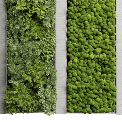 Concrete frame Vertical garden plant and moss garden wall decor box 66 — Ver 7