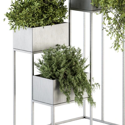 indoor Plant Set 213 - Silver Plant Stand — Ver 4
