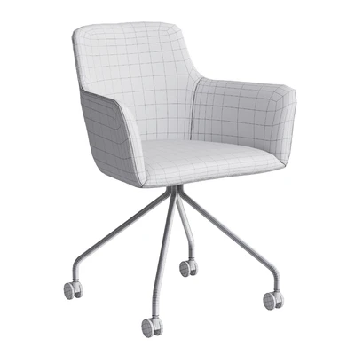 Office chair City by Quadrifoglio, fabric on metal legs with casters — Ver 7