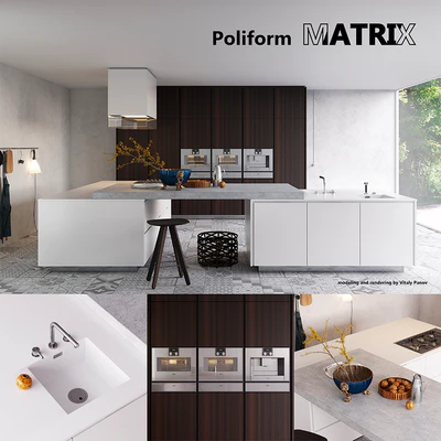 Кухня Poliform Varenna Matrix (vray GGX, corona PBR) — Вид 1