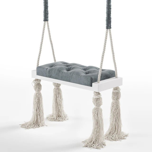 Quilted Wooden Indoor Swing rope hanging chair — Скачать