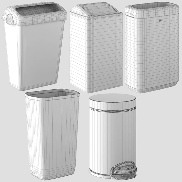 Waste bin set set 181 — Descargar