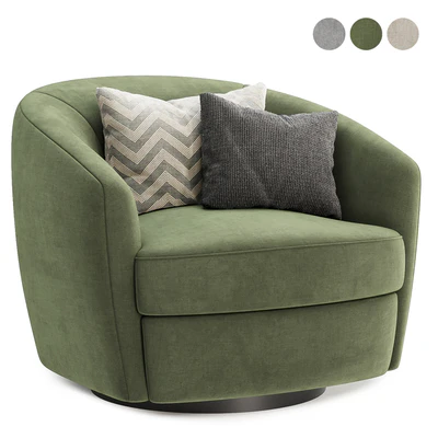 Marcy Upholstered Swivel Barrel Chair — Ver 6