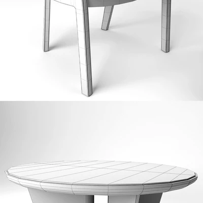 Table and chairs Bentley Home, Belgravia Chair, Madeley Table — Ver 3