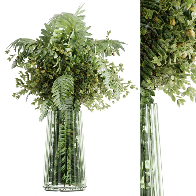 plant bouquet inserted into a glass 03 — Скачать