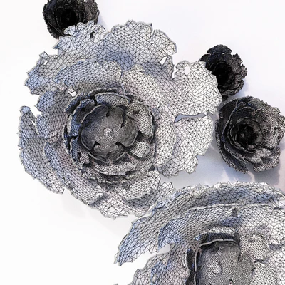 Wall decoration, ceramic peony flowers — Ver 3