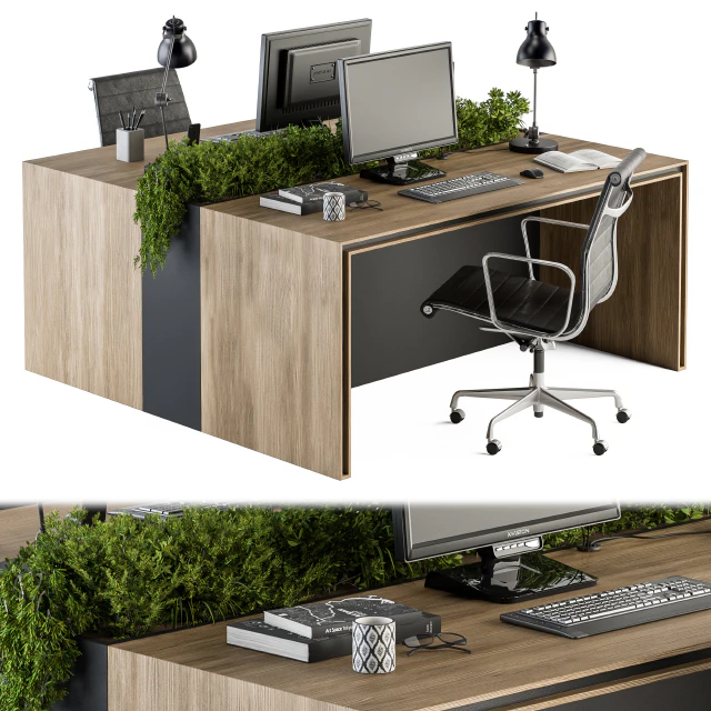 Office Furniture - employee Set 17 — Скачать