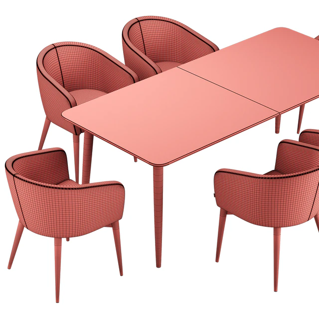 Torino Chair Tate Walnut Extendable Midcentury Dining Table — Скачать
