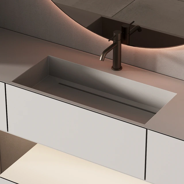 249 bathroom furniture 07 minimal modern round mirror — Скачать