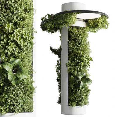 Column plant - pillar plant with ceiling light 06 — Ver 1