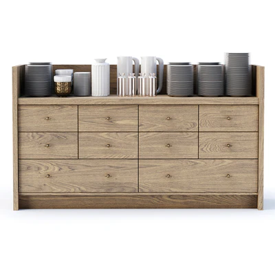 Mira restaurant cabinet with dishes V1 / Wooden sideboard with dishes — View 4