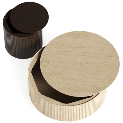 Ethnicraft Mahogany Roller Max Coffee Tables — Ver 3