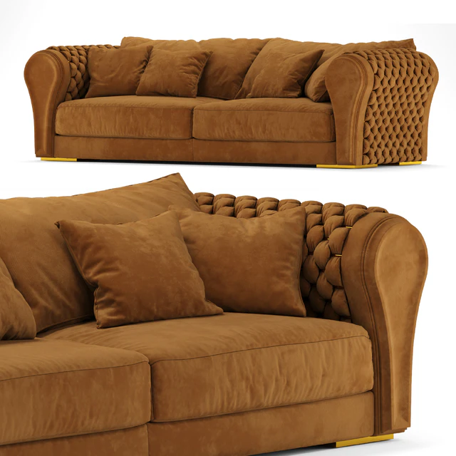 Taylor Llorente Furniture Luxury Leather Sofa  Woven Leather brown — Скачать