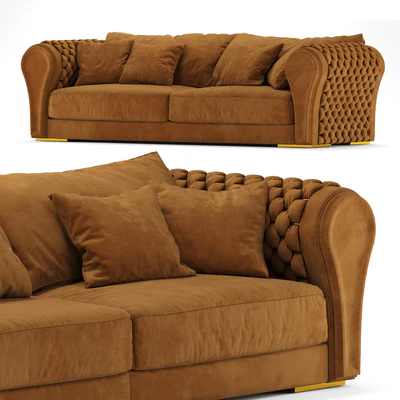 Taylor Llorente Furniture Luxury Leather Sofa  Woven Leather brown — Вид 1