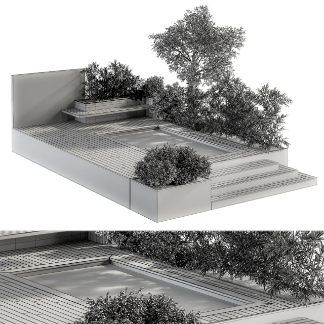 Backyard and Landscape Furniture with Pool 01 — Скачать