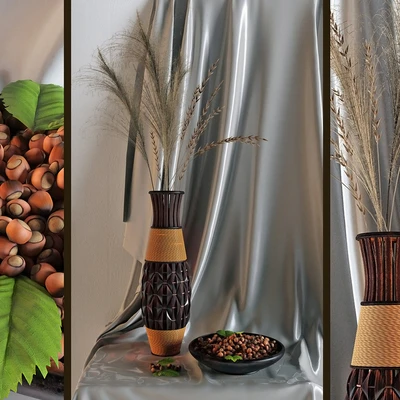 Decor with a vase and nuts — Ver 1