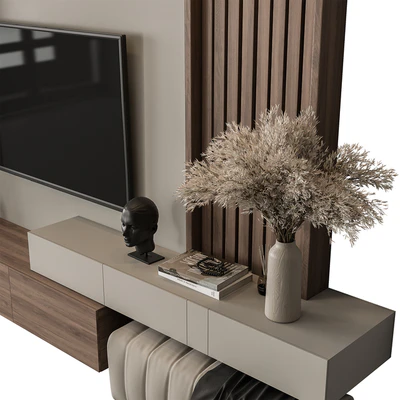 TV Wall Wood and Concrete - Set 112 — Вид 4