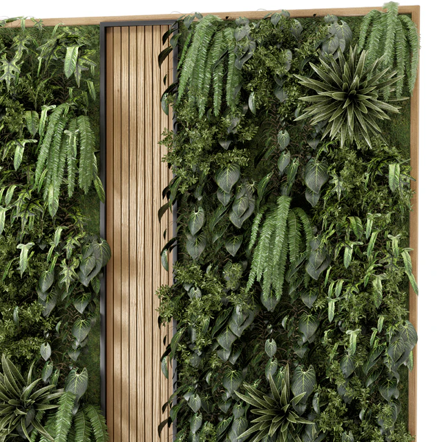 Indoor Wall Vertical Garden in Wooden Base - Set 638 — Descargar