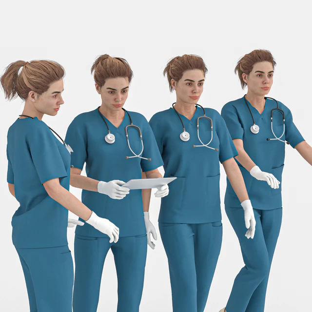 Nurse Woman in 04 Poses — Descargar