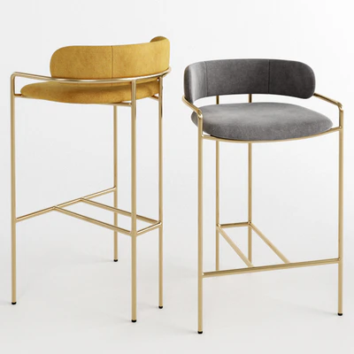 WEST ELM Lenox Velvet Bar + Counter Stools — Скачать