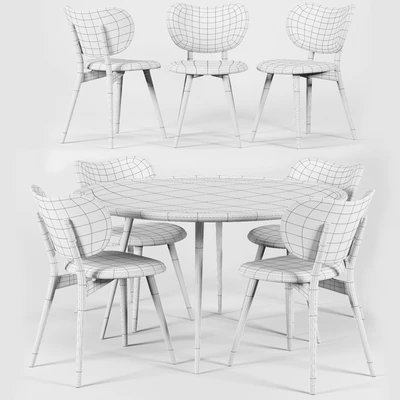 AVE MATER Dining Chair & Accent Oval Lounge Table — Ver 3