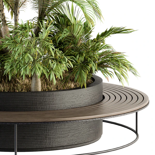 Urban Furniture / Architecture Bench with Plants- Set 16 — Descargar