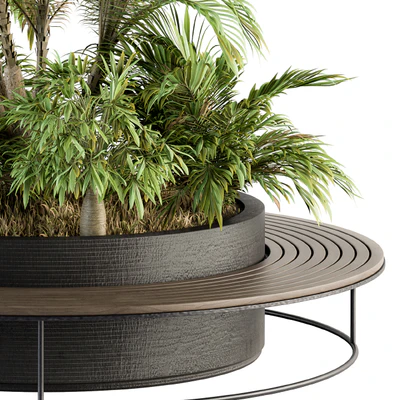 Urban Furniture / Architecture Bench with Plants- Set 16 — Ver 5
