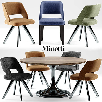 Стол и стулья minotti  NETO table OWENS CHAIR — Вид 3
